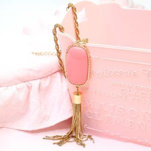Simple Women's Coral Tassel Pendant Statement Necklace